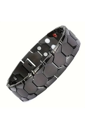 دستبند جواهر مشکی مردانه تیتانیوم dzmerc - کد 904653650