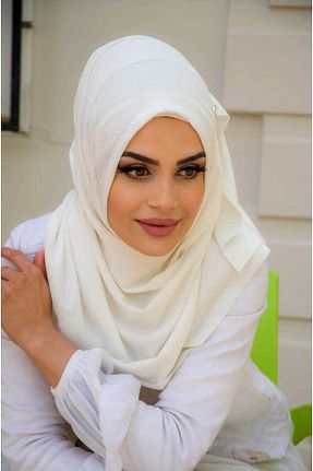 کلاه شنای حجاب سفید زنانه Aişe Tesettür - کد 685318018