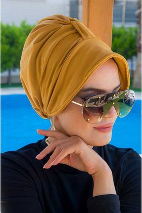 کلاه زرد زنانه Aişe Tesettür - کد 681069277