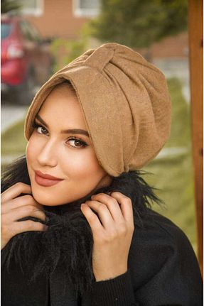 کلاه قهوه ای زنانه پشمی Aişe Tesettür - کد 777315538