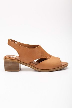 صندل قهوه ای زنانه پاشنه ضخیم ANALİN SHOES - کد 834160567