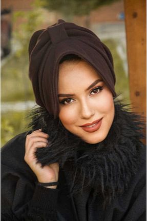 کلاه قهوه ای زنانه پشمی Aişe Tesettür - کد 777315540