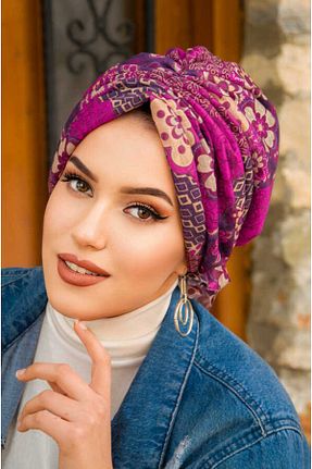 کلاه شنای حجاب بنفش زنانه Aişe Tesettür - کد 813005113