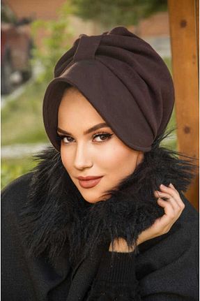 کلاه قهوه ای زنانه پشمی Aişe Tesettür - کد 777315540