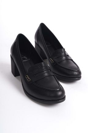 کفش کلاسیک مشکی زنانه چرم خالص ANALİN SHOES - کد 824338680