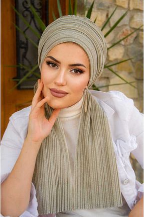 شال طلائی زنانه پنبه پلی استر Aişe Tesettür - کد 815609045