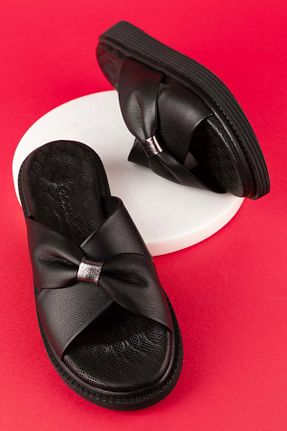 دمپائی مشکی زنانه چرم خالص Gondol - کد 816945066