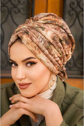 کلاه شنای حجاب بژ زنانه Aişe Tesettür - کد 813004799