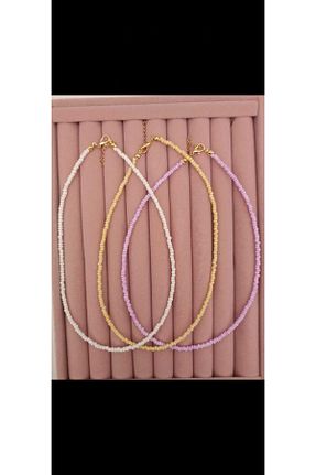 گردنبند جواهر بژ زنانه منجق TLSMACCESORIES - کد 904665773