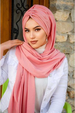 شال صورتی زنانه پنبه پلی استر Aişe Tesettür - کد 815728787