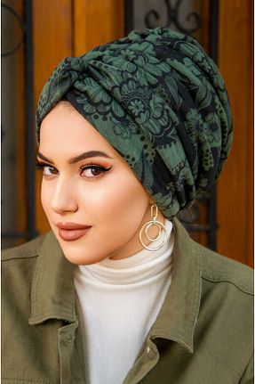 شال خاکی زنانه پنبه پلی استر Aişe Tesettür - کد 815615800