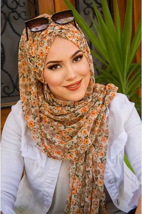 شال قهوه ای زنانه پلی استر Aişe Tesettür - کد 815611340