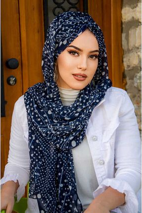 شال سرمه ای زنانه پلی استر Aişe Tesettür - کد 815839325