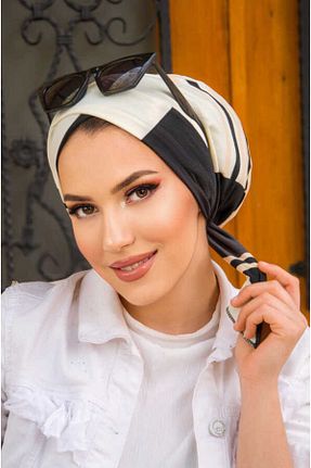 روسری مشکی ساتن Aişe Tesettür - کد 747194061