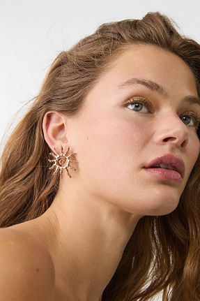 گوشواره جواهر طلائی Stradivarius - کد 904663126