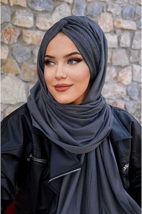 شال طوسی زنانه پنبه پلی استر Aişe Tesettür - کد 815621355