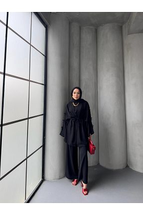 ست بالاتنه و پائین تنه مشکی زنانه بافتنی fmnbutik - کد 904666096