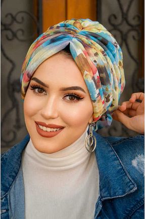 کلاه شنای حجاب آبی زنانه Aişe Tesettür - کد 813004653