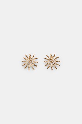 گوشواره جواهر طلائی Stradivarius - کد 904663126