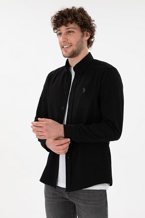 پیراهن مشکی مردانه یقه ایستاده U.S. Polo Assn. - کد 904674829
