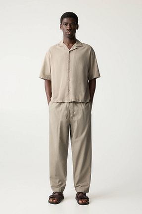 شلوار طوسی مردانه کتان Pull & Bear - کد 904680253