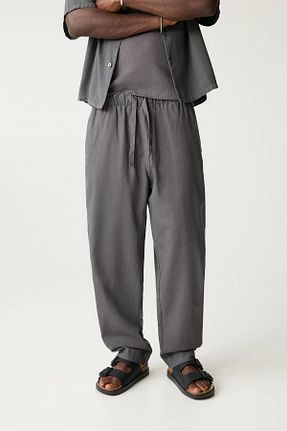 شلوار طوسی مردانه کتان Pull & Bear - کد 904680446