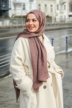 شال قهوه ای زنانه پنبه ای Armine - کد 904690262