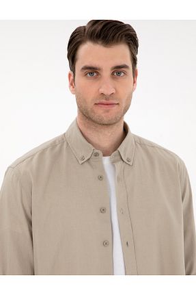 پیراهن خاکی مردانه رگولار Pierre Cardin - کد 904695070