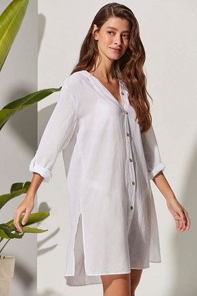 پیراهن سفید زنانه رگولار White By Nature - کد 332028364