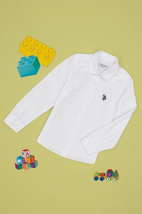 پیراهن سفید بچه گانه یقه پیراهنی U.S. Polo Assn. - کد 904704692