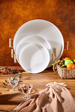 سینی سفید فلزی Cornella - کد 900869979