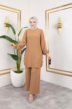 ست بالاتنه و پائین تنه حجاب سفید زنانه گشاد Moda Ebva - کد 904705146