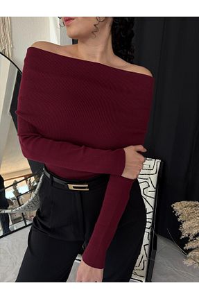 بلوز زرشکی زنانه ساده Hotfashion - کد 904711524