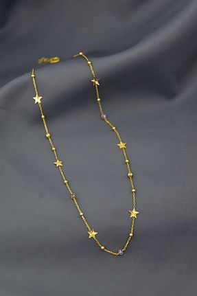 گردنبند نقره طلائی زنانه 925 عیار Papatya Silver - کد 349448435