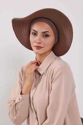 کلاه شنای حجاب قهوه ای زنانه Aisha