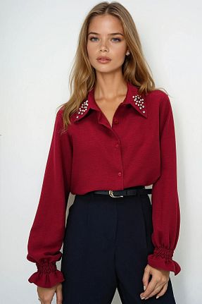 پیراهن زرشکی زنانه رگولار VAGGON - کد 904719513