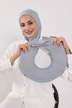کلاه شنای حجاب طوسی زنانه Aisha