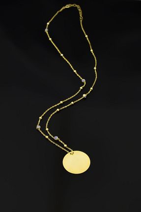 گردنبند نقره طلائی زنانه 925 عیار Papatya Silver - کد 187094408