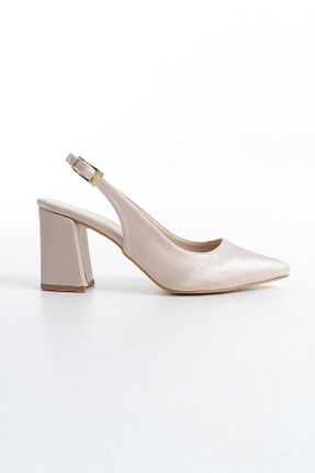کفش پاشنه بلند کلاسیک بژ زنانه ساتن Shoesers - کد 904721686