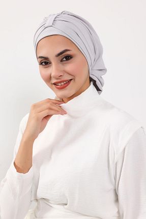 شال طوسی زنانه پلی استر Aisha
