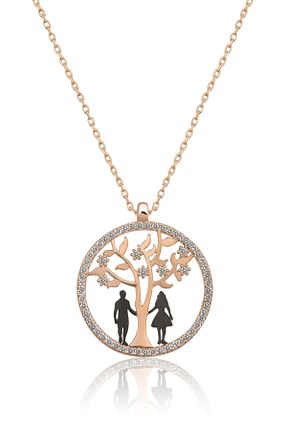 گردنبند نقره طلائی زنانه 925 عیار Papatya Silver - کد 37314937