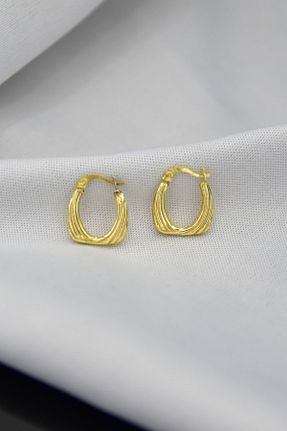گوشواره نقره طلائی زنانه 925 عیار Papatya Silver - کد 163644682