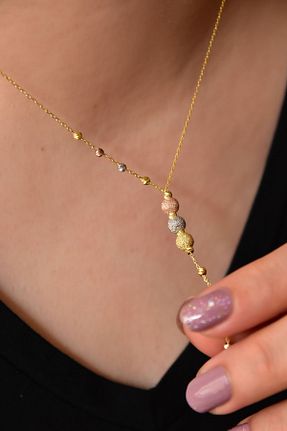 گردنبند نقره طلائی زنانه 925 عیار Papatya Silver - کد 114160025