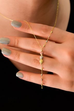 گردنبند نقره طلائی زنانه 925 عیار Papatya Silver - کد 118422185