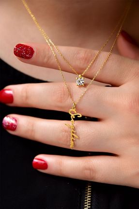 گردنبند نقره طلائی زنانه 925 عیار Papatya Silver - کد 109582061
