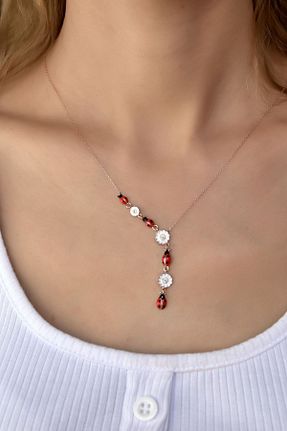 گردنبند نقره صورتی زنانه 925 عیار Papatya Silver - کد 151096969
