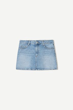 دامن آبی زنانه پنبه ای Bershka - کد 904832159
