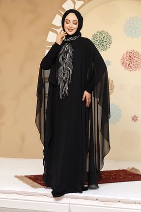 لباس مجلسی حجاب مشکی زنانه یقه دوچرخه Neva Style - کد 904831739