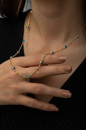 گردنبند نقره طلائی زنانه 925 عیار Papatya Silver - کد 36992200