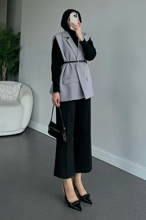 جلیقه حجاب طوسی زنانه رگولار HAZA MODA - کد 904828352
